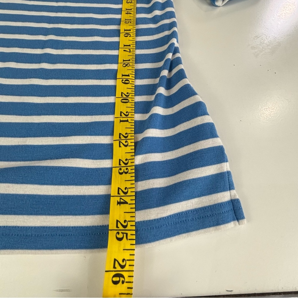 Lauren Ralph Lauren blue and white Striped Stretch Cotton Boatneck Top M - Picture 15 of 15